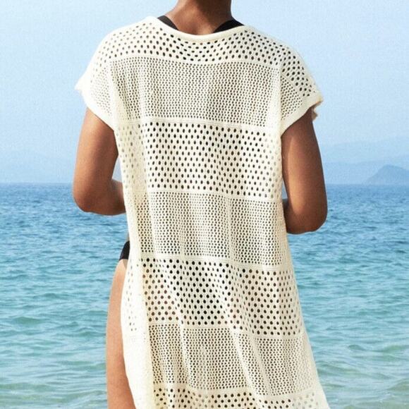 CUPSHE SWIMMING COVERUP CREAM WHITE WOMEN MEDIUM BRAND NEW WITH TAGS - Picture 9 of 9